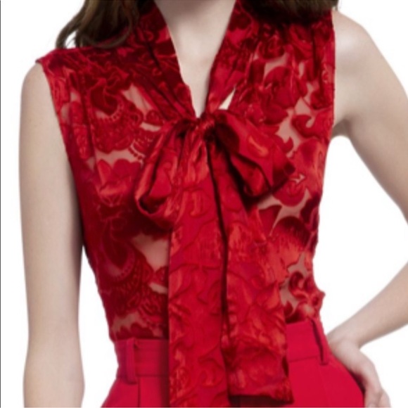 Alice + Olivia Arie Tie Neck Blouse - Picture 3 of 9